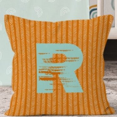 Boho Rainbow Herringbone Personalized Throw Pillow - Throw Pillow