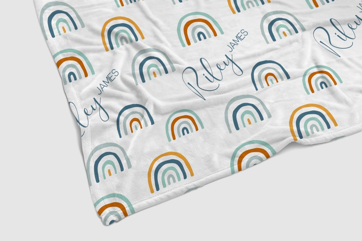 Boho Rainbow Personalized Baby Blanket - Boho Rainbow, gender_boy, gender_neutral