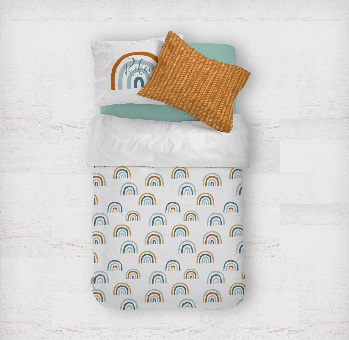 Boho Rainbow Personalized Kids Bedding Set (Comforter or Duvet Cover) - Boho Rainbow, gender_boy, gender_neutral