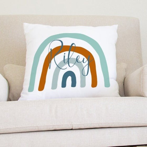 Boho Rainbow Personalized Nursery Pillow - Throw Pillow