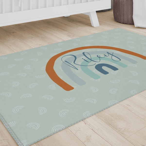 Boho Rainbow Personalized Nursery Rug - Boho Rainbow, gender_boy, gender_neutral