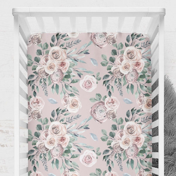 Boho Rose Crib Sheet - gender_girl, Theme_Boho, Theme_Floral