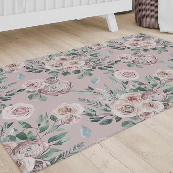 Boho Rose Nursery Rug - Boho Rose, gender_girl, Theme_Boho