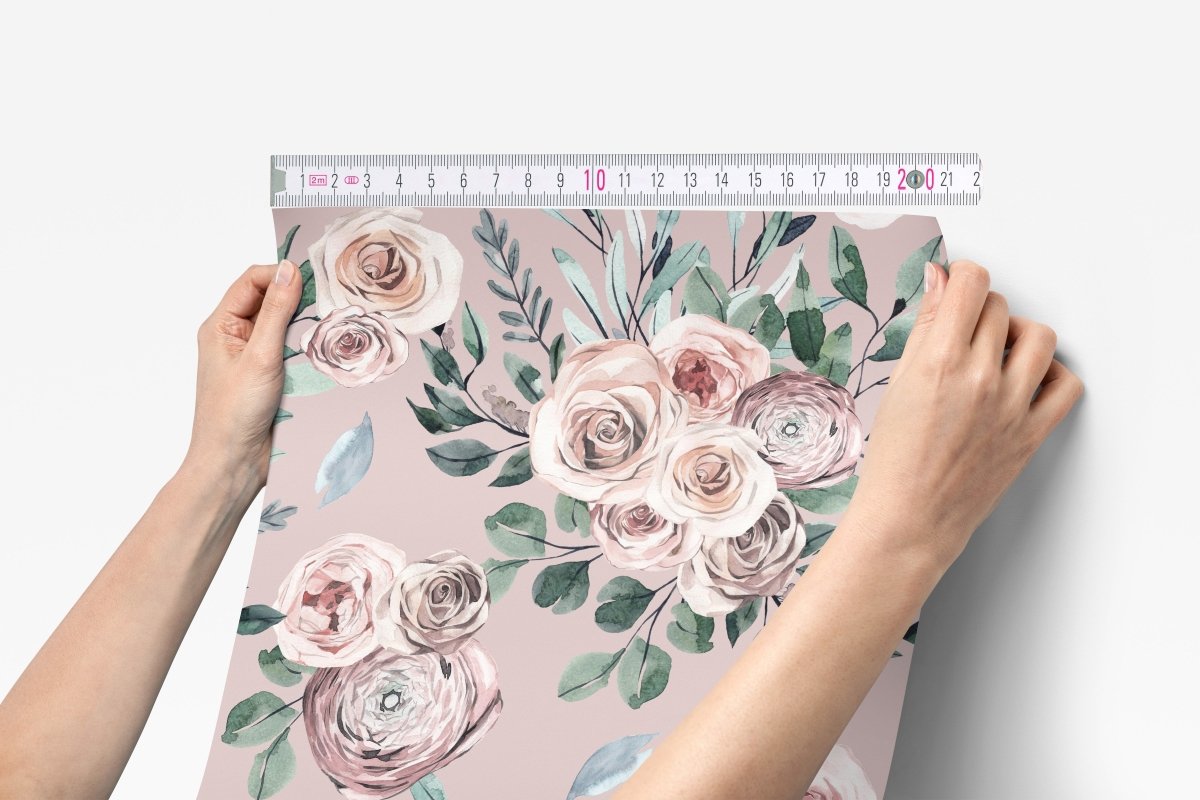 Boho Rose Peel & Stick Wallpaper - Boho Rose, gender_girl, Theme_Boho
