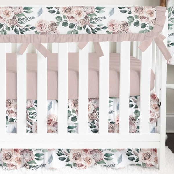 Boho Rose Ruffled Crib Bedding - Crib Bedding Sets