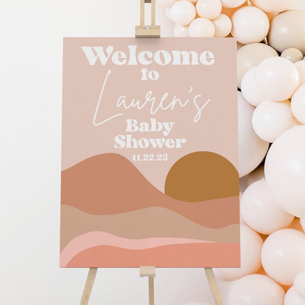 Boho Sunset Baby Shower Welcome Sign - Welcome Sign