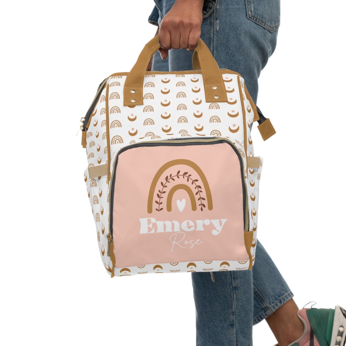 Boho Sunset Personalized Backpack Diaper Bag - Boho Sunset, gender_girl, text