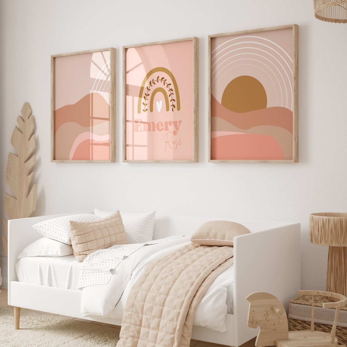 Boho Sunset Personalized Nursery Art - Wall Art
