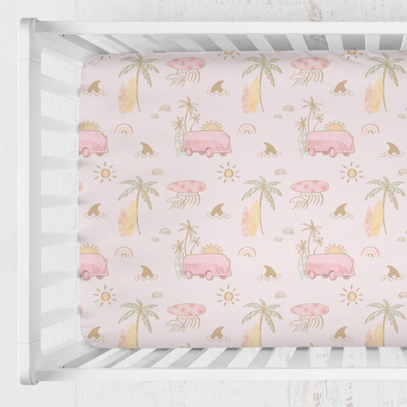 Boho Surfer Girl Crib Sheet - Boho Surfer Girl, gender_girl, Theme_Boho