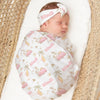Boho Surfer Girl Personalized Swaddle Blanket Set - Boho Surfer Girl, gender_girl, text