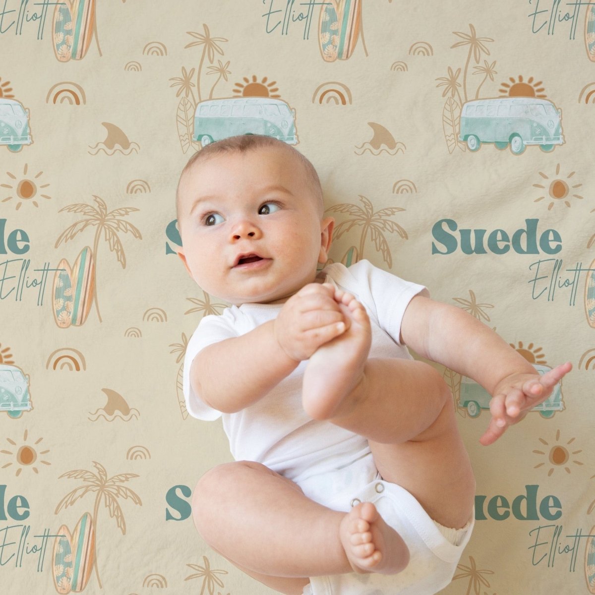 Boho Surfer Personalized Baby Blanket - Boho Surfer, gender_boy, gender_neutral