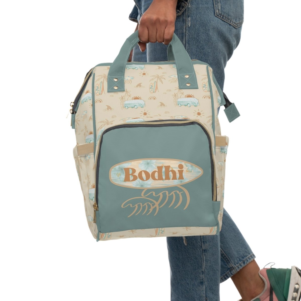 Boho Surfer Personalized Backpack Diaper Bag - Boho Surfer, gender_boy, gender_neutral