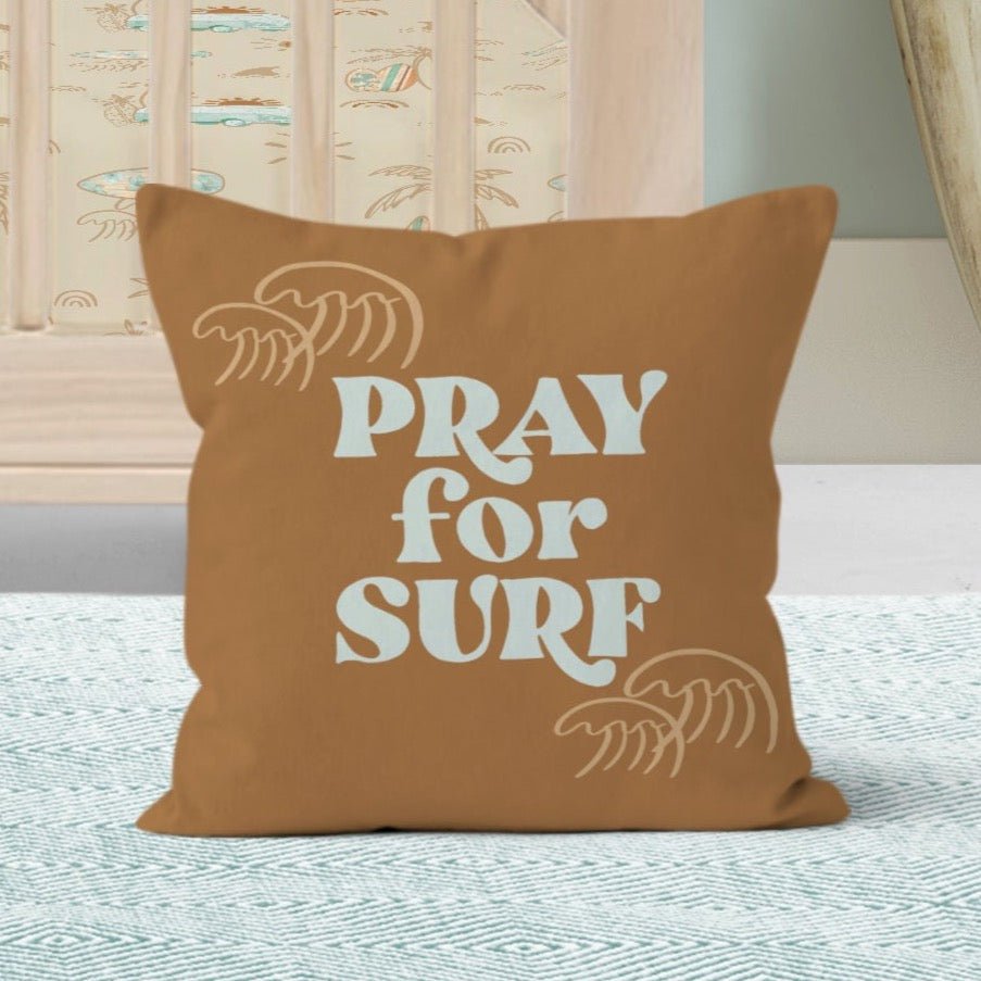 Boho Surfer Pray for Surf Throw Pillow - Throw Pillow