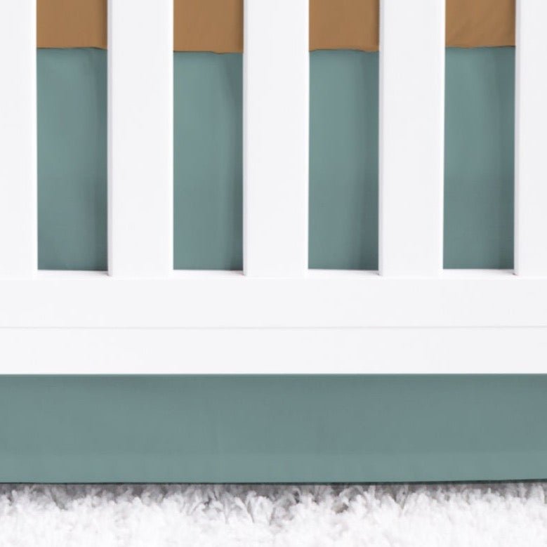 Boho Surfer Solid Dusty Teal Crib Skirt - Boho Surfer, gender_boy, gender_neutral