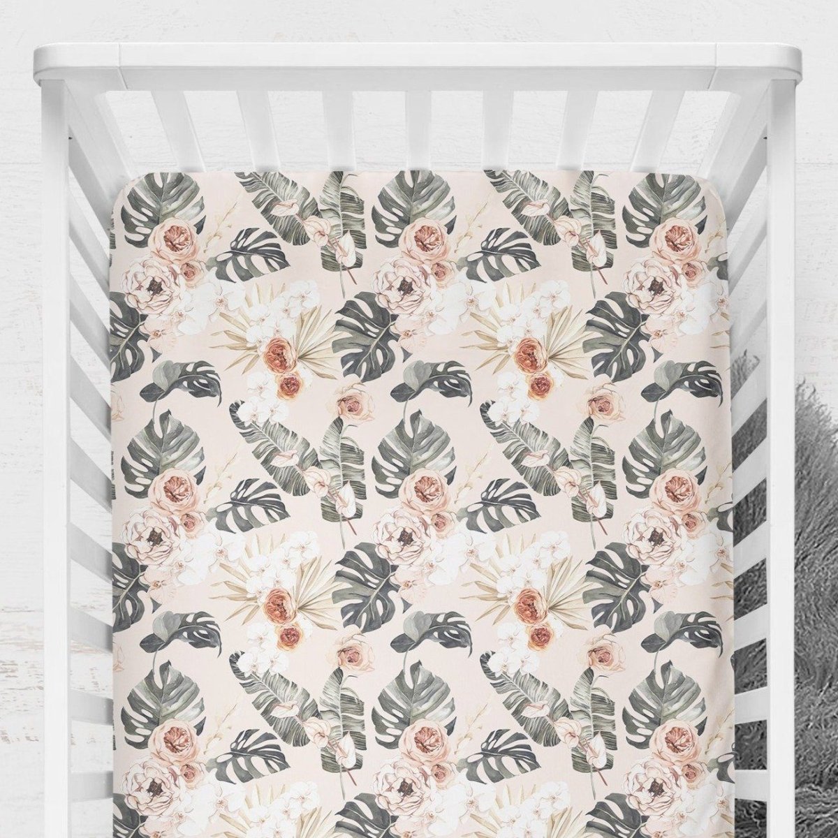 Boho Tropics Crib Sheet - gender_girl, Theme_Boho, Theme_Floral