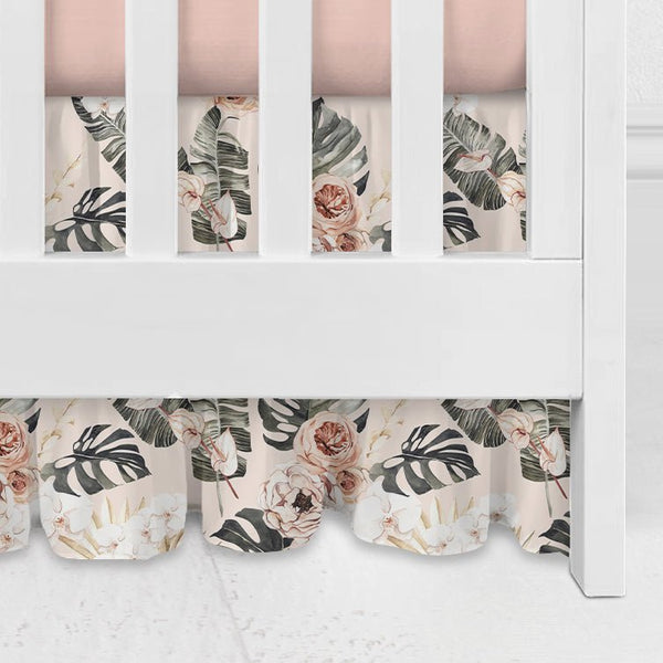 Boho Tropics Gathered Crib Skirt - Boho Tropics, gender_girl, Theme_Boho