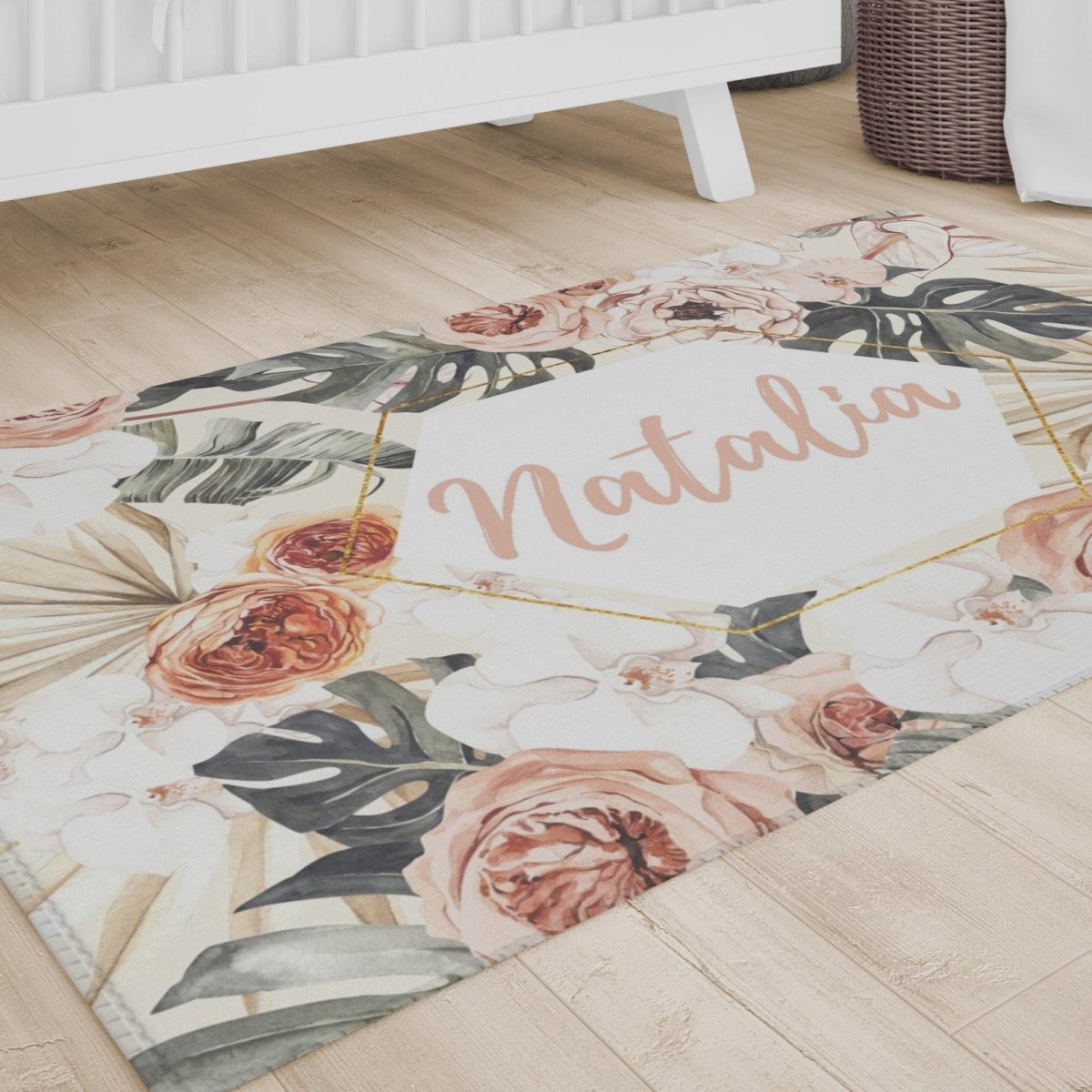 Boho Tropics Nursery Rug - Boho Tropics, gender_girl, text