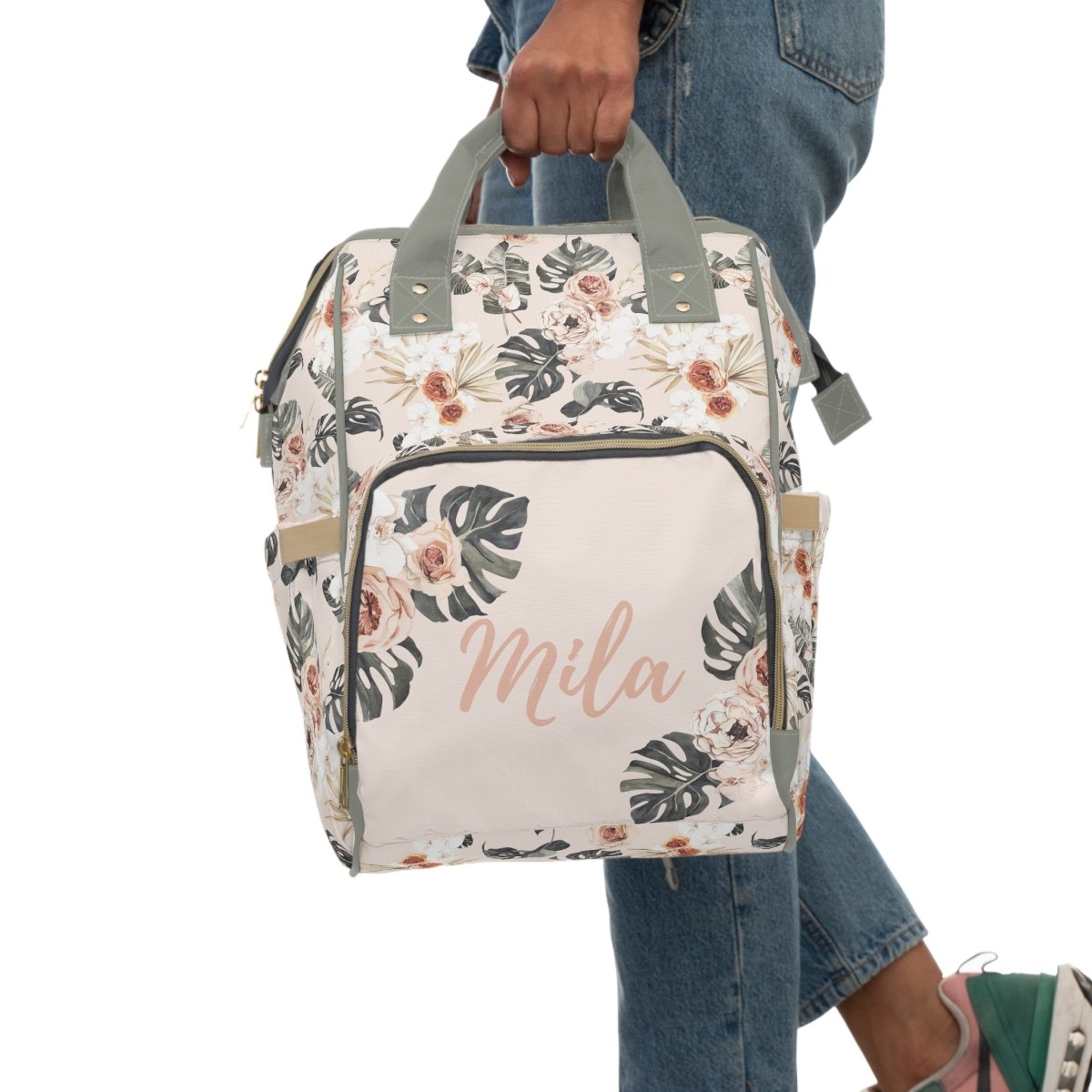 Boho Tropics Personalized Backpack Diaper Bag - Boho Tropics, gender_girl, text