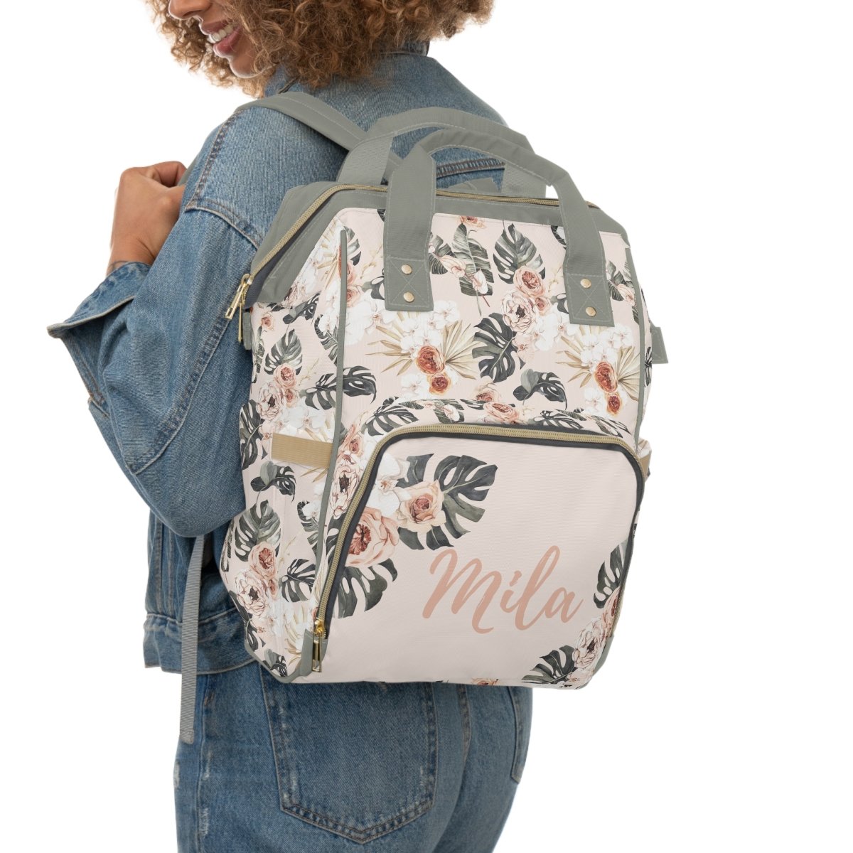 Boho Tropics Personalized Backpack Diaper Bag - Boho Tropics, gender_girl, text