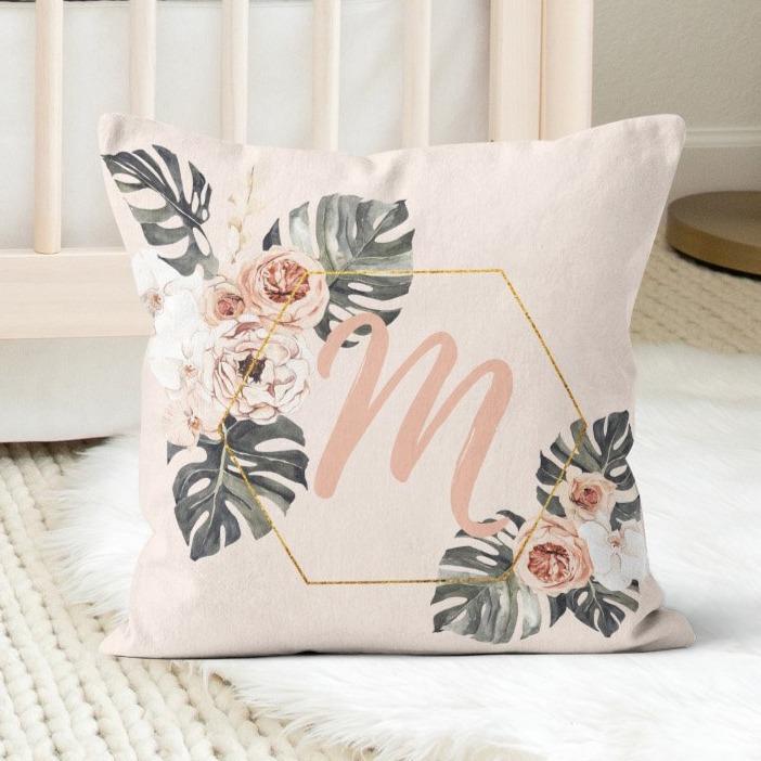 Boho Tropics Personalized Nursery Pillow - Boho Tropics, gender_girl, text