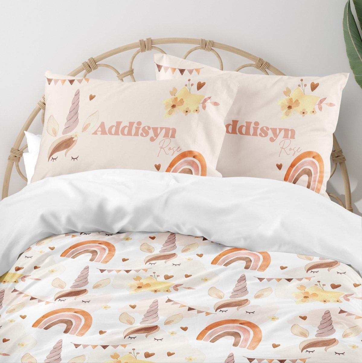 Boho Unicorn Kids Bedding Set (Comforter or Duvet Cover) - gender_girl, text, Theme_Boho