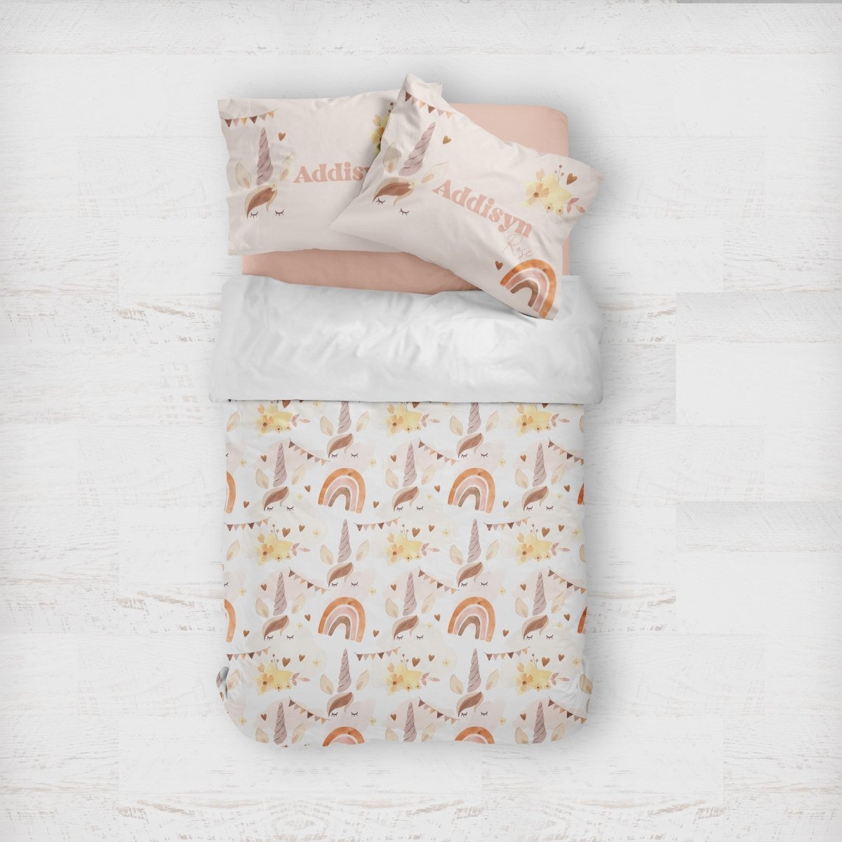 Boho Unicorn Kids Bedding Set (Comforter or Duvet Cover) - gender_girl, text, Theme_Boho
