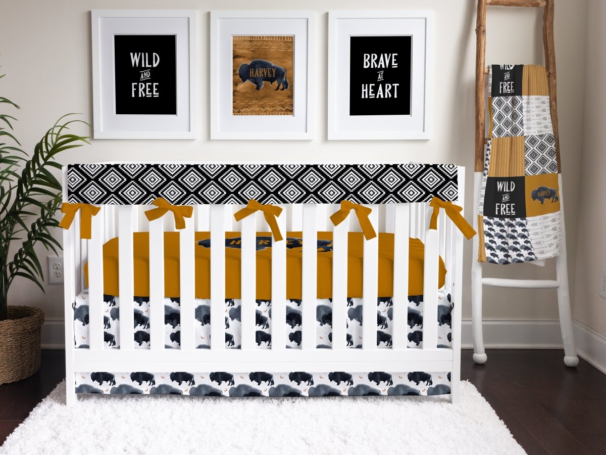 Buffalo Babe Diamond Crib Bedding - Buffalo Babe, gender_boy, text