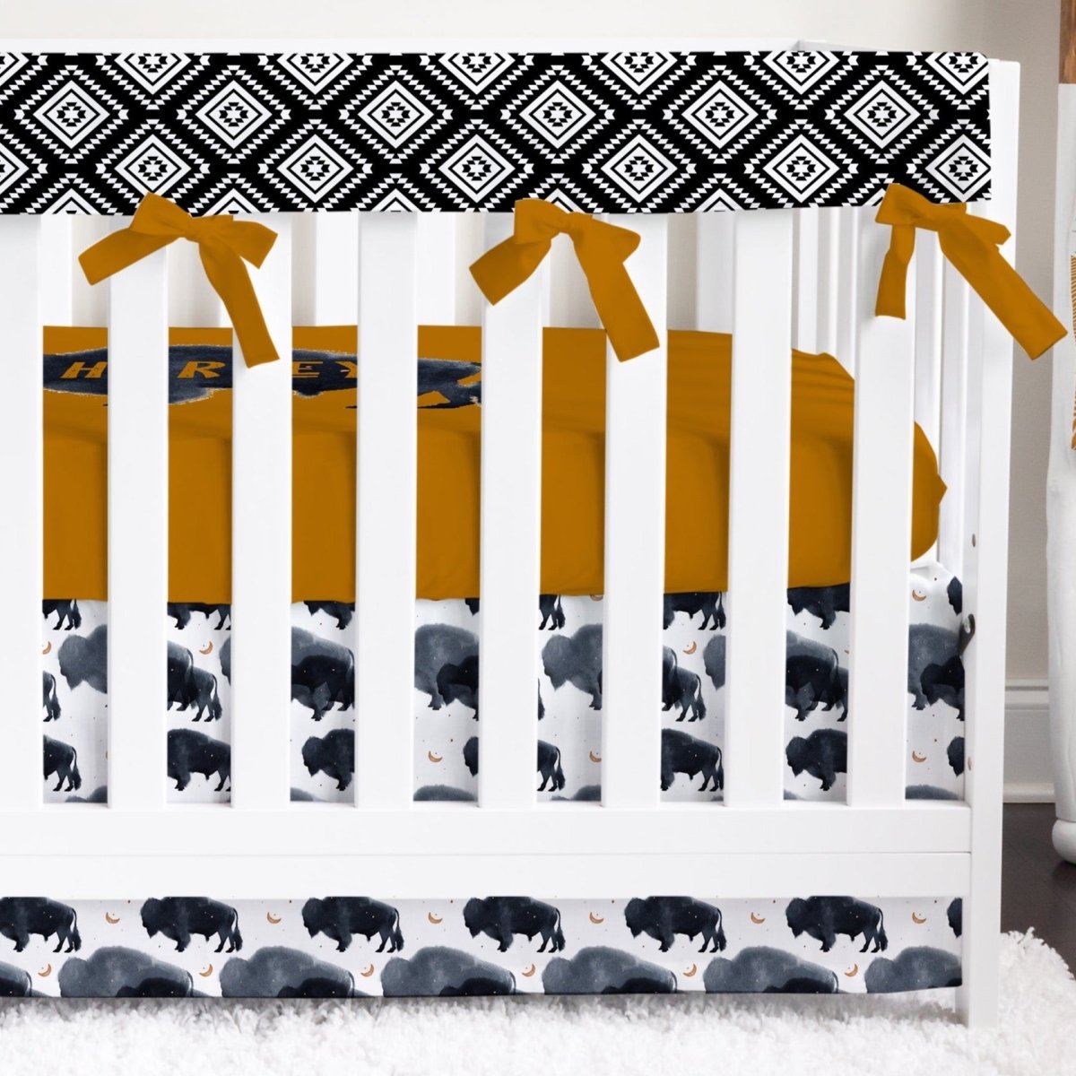 Buffalo Babe Diamond Crib Bedding - Buffalo Babe, gender_boy, text