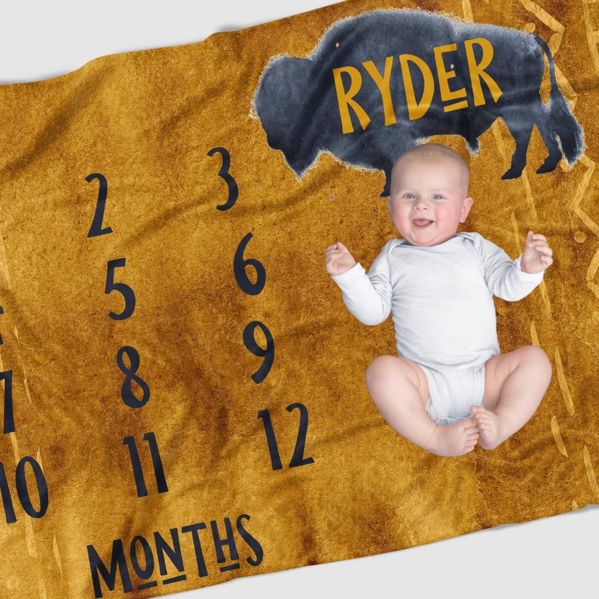 Buffalo Babe Milestone Blanket - Buffalo Babe, gender_boy, text