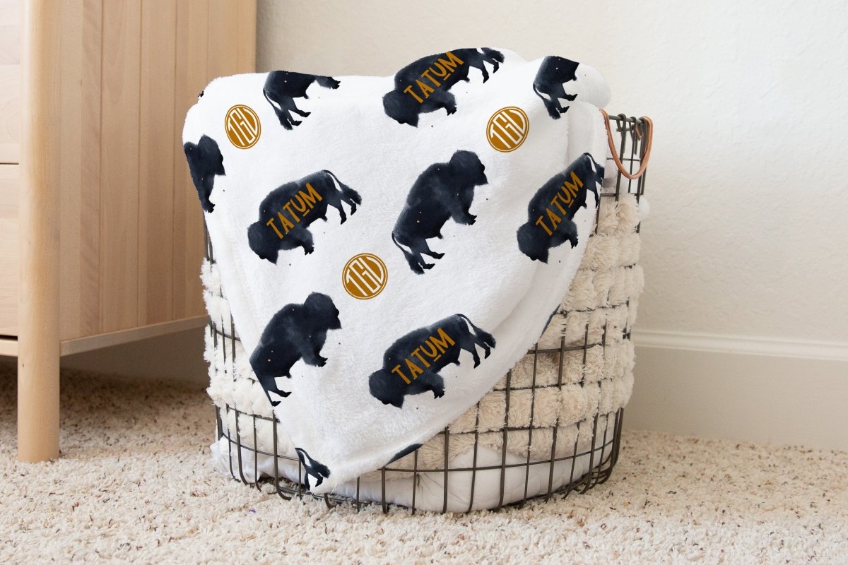 Buffalo Babe Personalized Baby Blanket - Minky Blanket