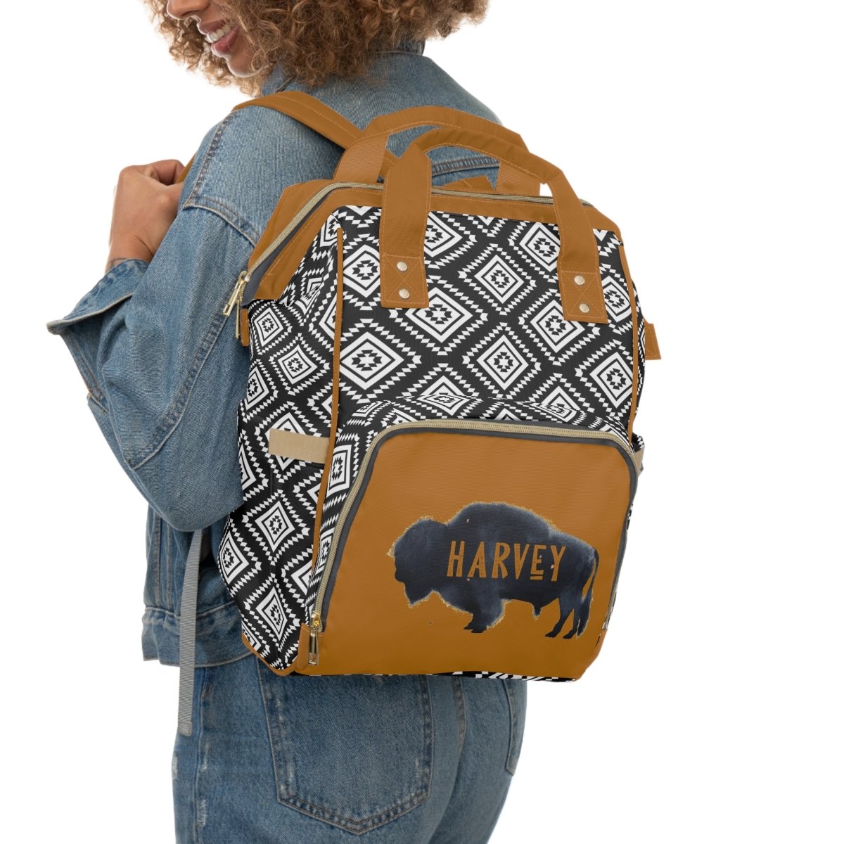 Buffalo Babe Personalized Backpack Diaper Bag - Buffalo Babe, gender_boy, text