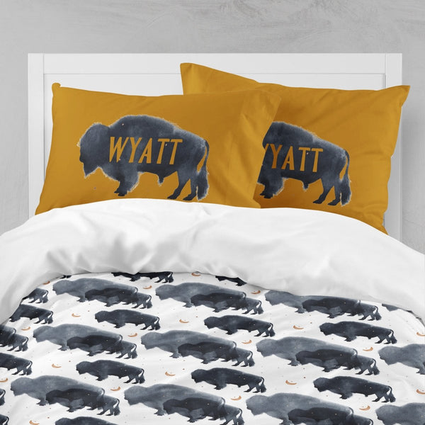 Buffalo Babe Personalized Kids Bedding Set (Comforter or Duvet Cover) - Buffalo Babe, gender_boy, text