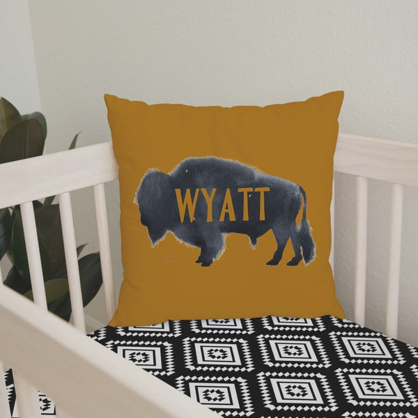 Buffalo Babe Personalized Nursery Pillow - Buffalo Babe, gender_boy, text