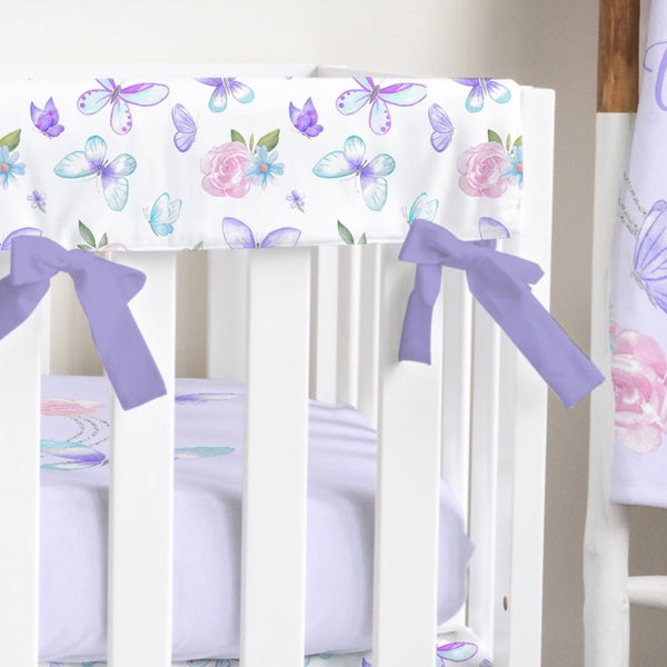 Butterfly Floral Crib Rail Guards - Butterfly Floral, gender_girl, Theme_Butterfly