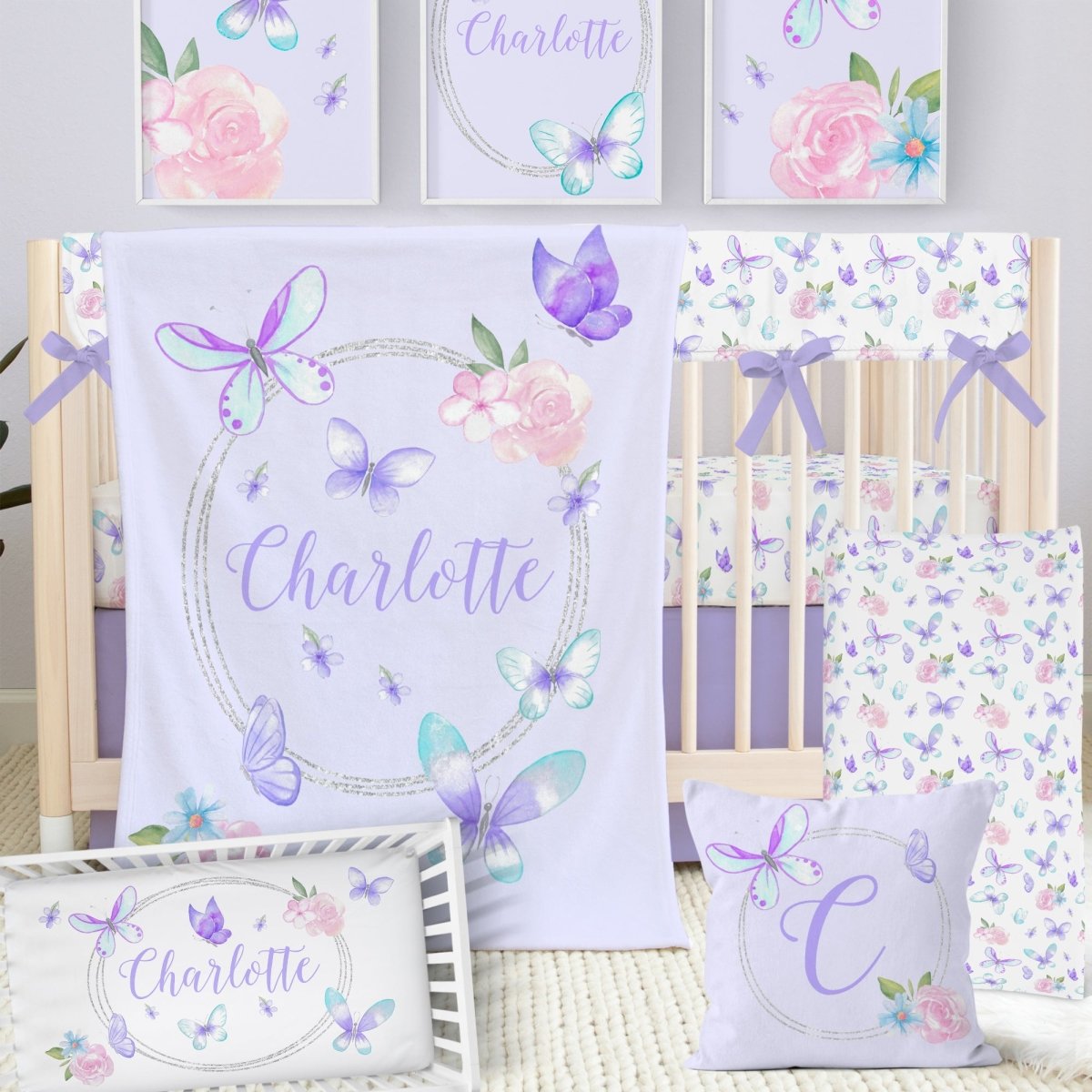 Butterfly Floral Nursery Collection - Butterfly Floral, gender_girl, text