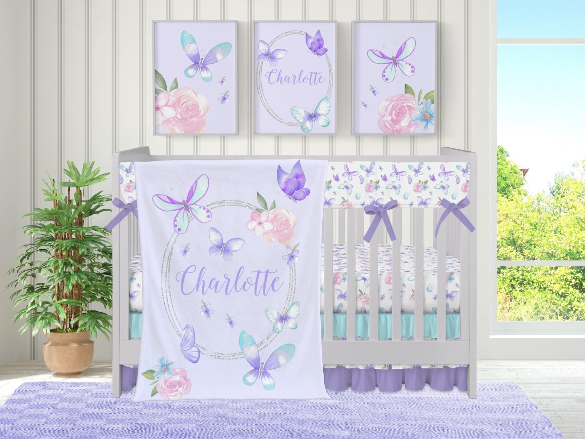 Butterfly Floral Nursery Collection - Butterfly Floral, gender_girl, text
