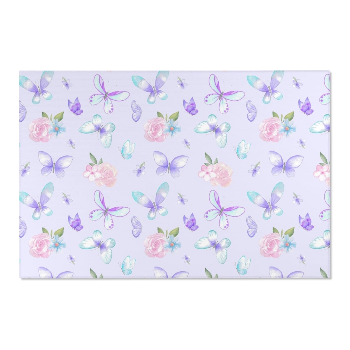 Butterfly Floral Nursery Rug - Butterfly Floral, gender_girl, Theme_Butterfly