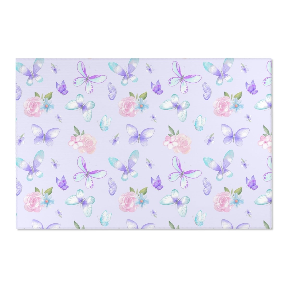 Butterfly Floral Nursery Rug - Butterfly Floral, gender_girl, Theme_Butterfly