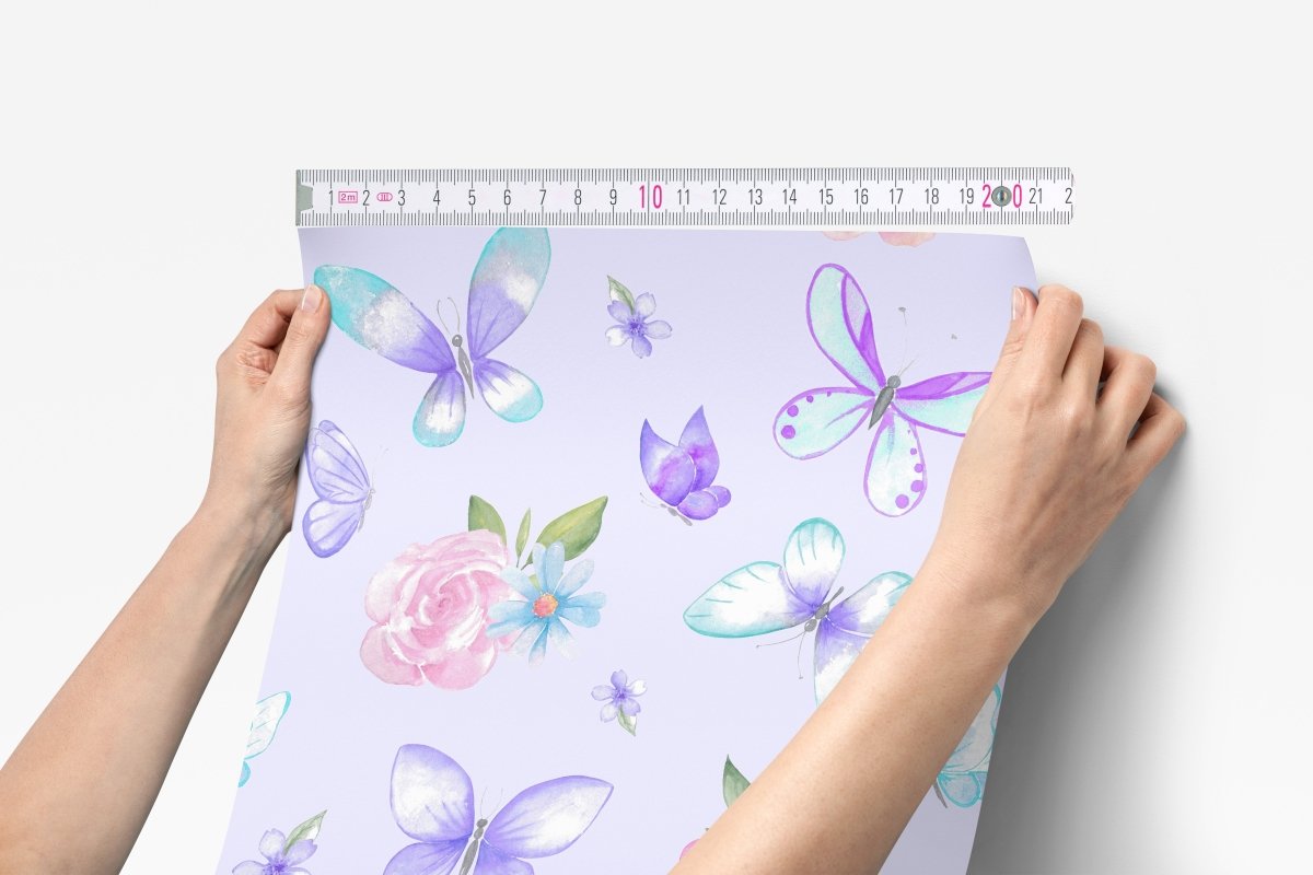 Butterfly Floral Peel & Stick Wallpaper - Butterfly Floral, gender_girl, Theme_Butterfly