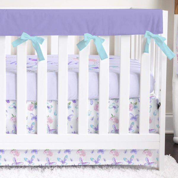 Butterfly Floral Solid Crib Bedding - Butterfly Floral, gender_girl, text