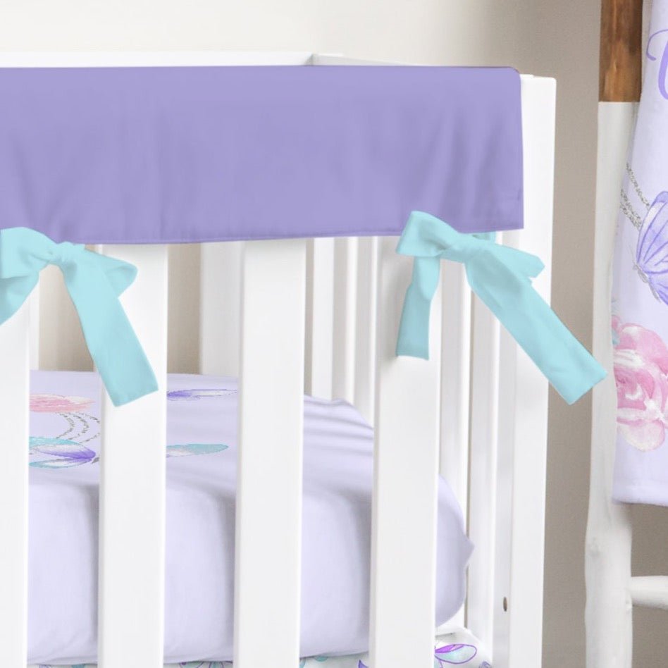 Butterfly Floral Solid Purple Crib Rail Guards - Butterfly Floral, gender_girl, Theme_Butterfly