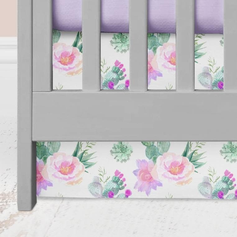 Cactus Floral Crib Skirt - Cactus Floral, gender_girl, Theme_Floral