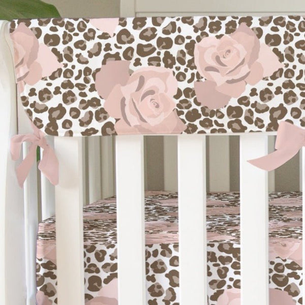 Cheetah Floral Crib Rail Guards - Cheetah Floral, gender_girl, Theme_Floral