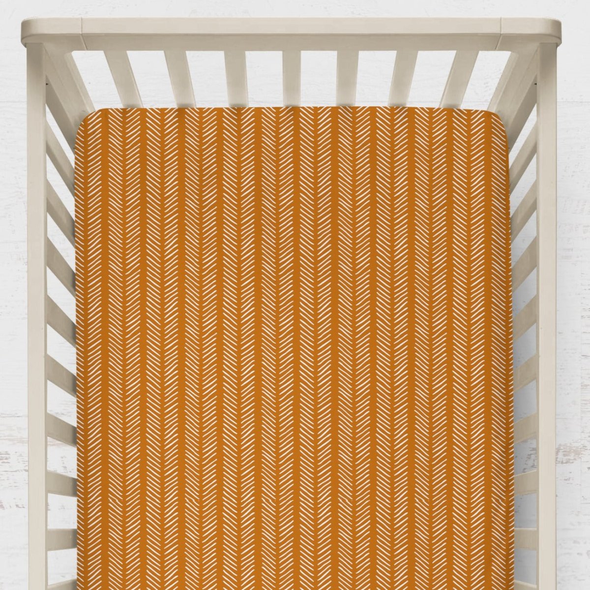 Copper Herringbone Crib Sheet - gender_boy, gender_neutral, Theme_Boho