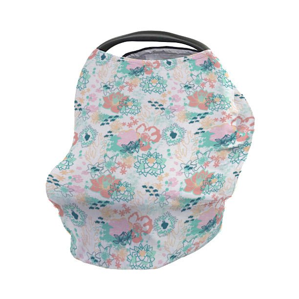 Coral Waves Car Seat Cover - Coral Waves, gender_girl, Theme_Floral