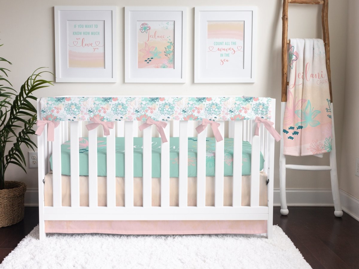 Coral Waves Crib Bedding Crib Bedding Nursery Decor Modified Tot