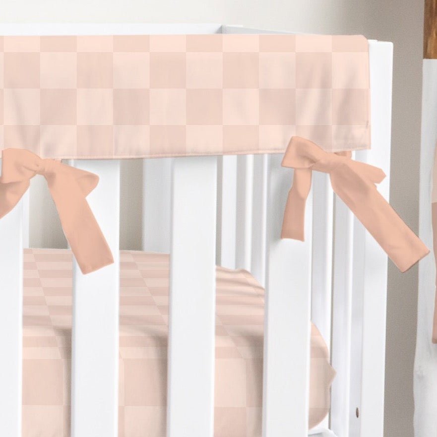 Daisy Checkered Crib Rail Guards - Daisy, gender_girl, Theme_Floral