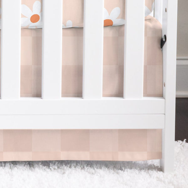 Daisy Checkered Crib Skirt - Crib Skirt
