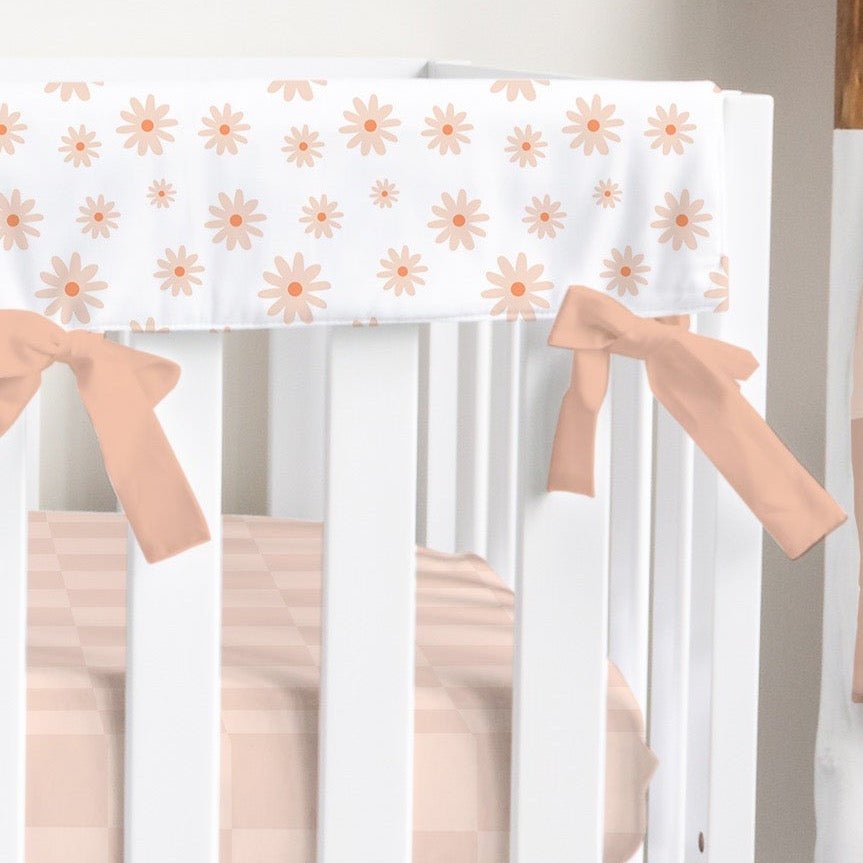 Daisy Floral on White Crib Rail Guards - Girl Rail Guards