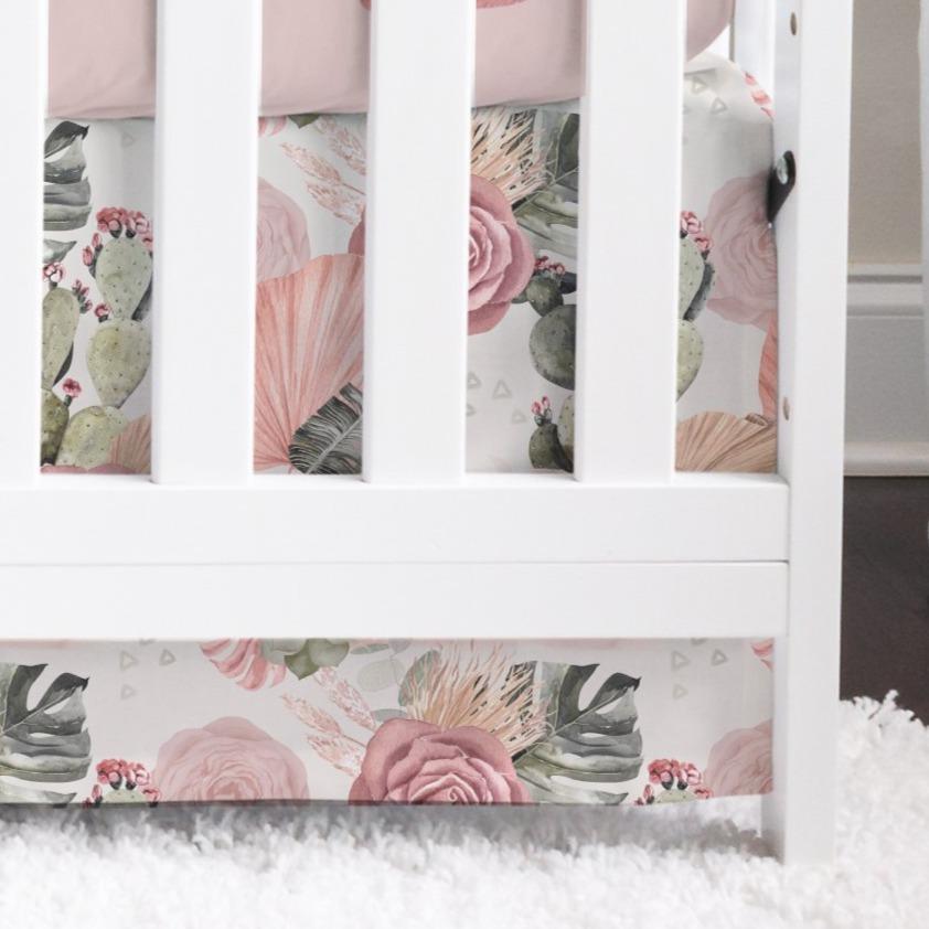 Desert Rose Crib Skirt - Desert Rose, gender_girl, Theme_Boho